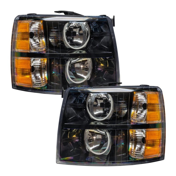Oracle 07-13 Chevy Silverado SMD HL - Blk - Round Style - ColorSHIFT w/ BC1 Cntrl  - 7105-335 for 2007-2013 Chevrolet Silvera