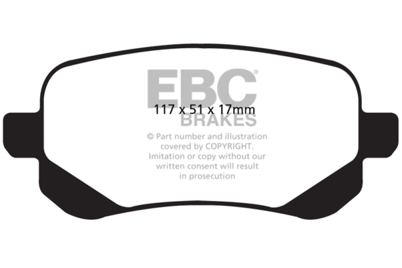 EBC 08-11 Chrysler Town &amp; Country 3.3 Yellowstuff Rear Brake Pads - DP41840R