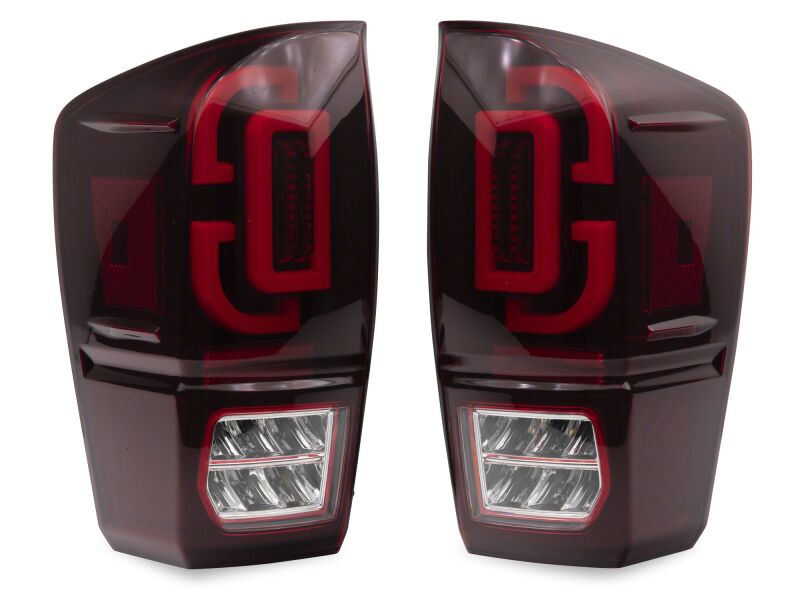 Raxiom 16-23 Toyota Tacoma XW Series Sequential LED Tail Lights- Black Housing- Red Lens - TT30332 - angle view