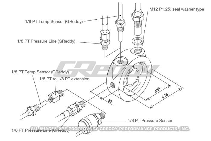 GReddy - GReddy Oil Filter Block Sensor Adapter - Universal - 12401161
