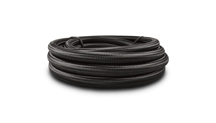 Vibrant -6 AN Black Nylon Braided Flex Hose .56in ID (150 foot roll) - 12006