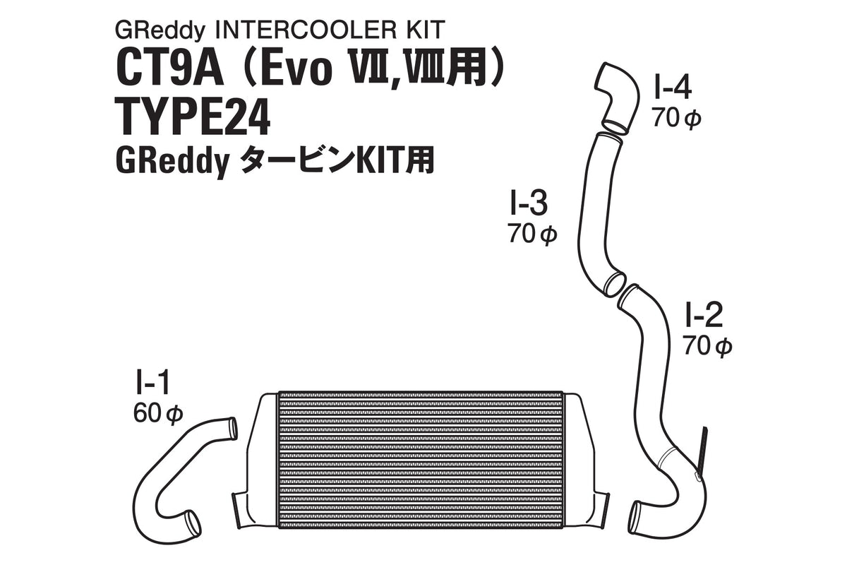 GReddy - GREDDY Intercooler Kit T-24f CT9A EVO 7/8 - 12030201