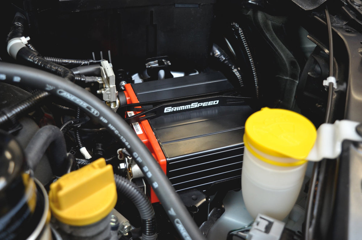 GrimmSpeed 08-18 Subaru WRX/STI Lightweight Battery Tie Down - Black - GRM121026
