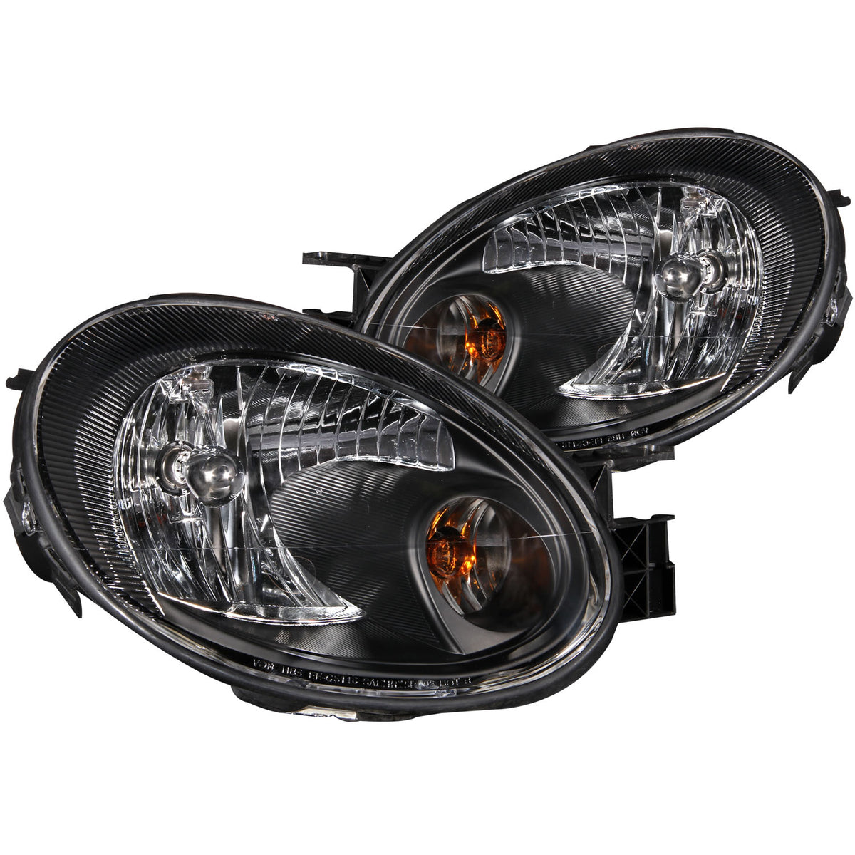 ANZO 2003-2005 Dodge Neon Crystal Headlights Black - 121030 for 2003-2005 Dodge Neon - front view