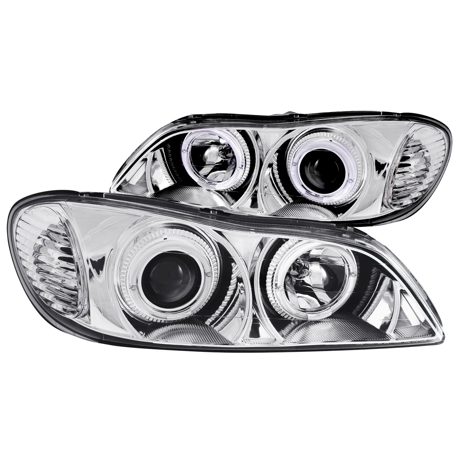 ANZO 2000-2004 Infiniti I30 Projector Headlights w/ Halo Chrome - 121078 for 2002-2004 INFINITI I35 - front view