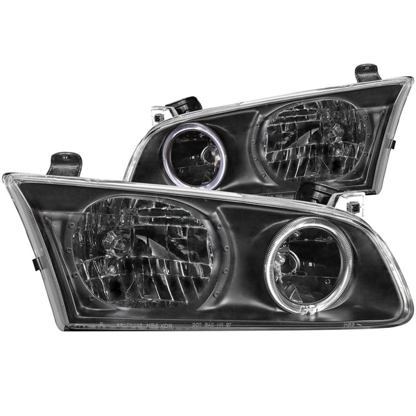 ANZO 2000-2001 Toyota Camry Crystal Headlights w/ Halo Black - 121123 for 2000-2001 Toyota Camry - front view