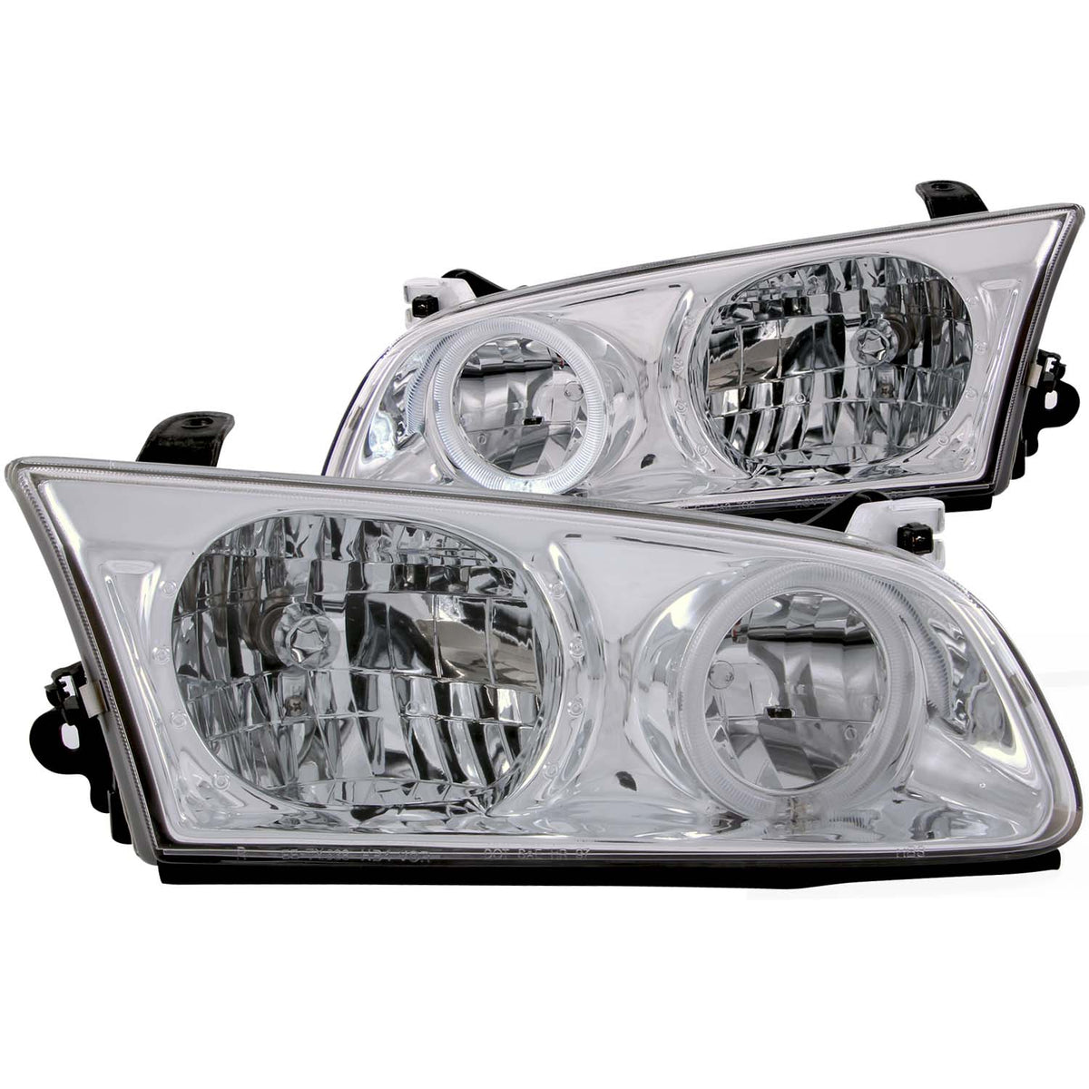 ANZO 2000-2001 Toyota Camry Crystal Headlights w/ Halo Chrome - 121124 for 2000-2001 Toyota Camry - front view