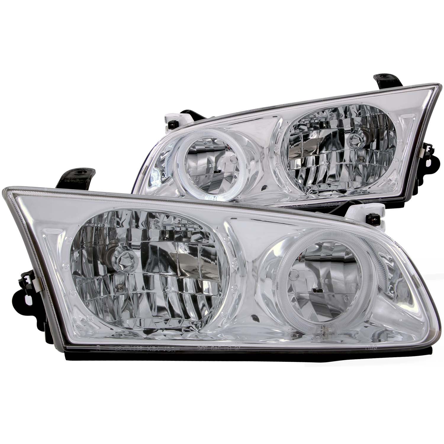 ANZO 2000-2001 Toyota Camry Crystal Headlights w/ Halo Chrome - 121124 for 2000-2001 Toyota Camry - front view