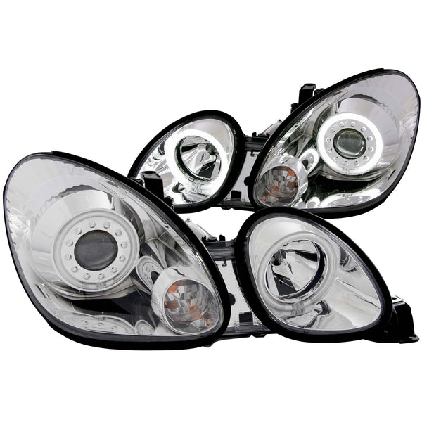 ANZO 1998-2005 Lexus Gs300 Projector Headlights w/ Halo Chrome - 121143 for 1998-2005 Lexus GS - front view