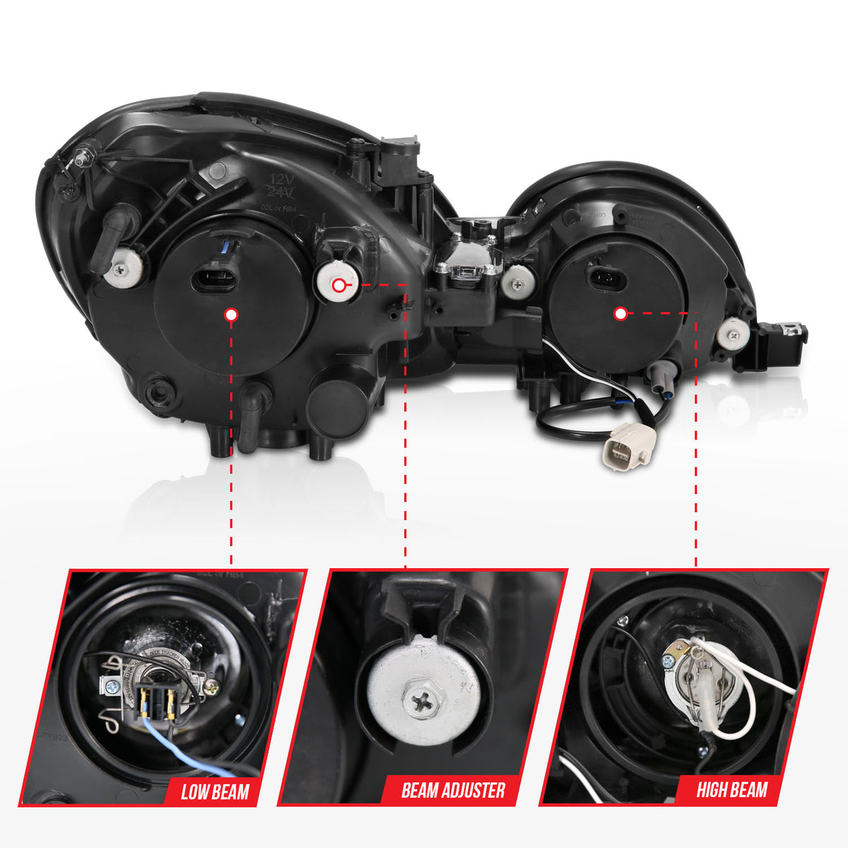 ANZO 1998-2005 Lexus Gs300 Projector Headlights w/ Halo Chrome - 121143