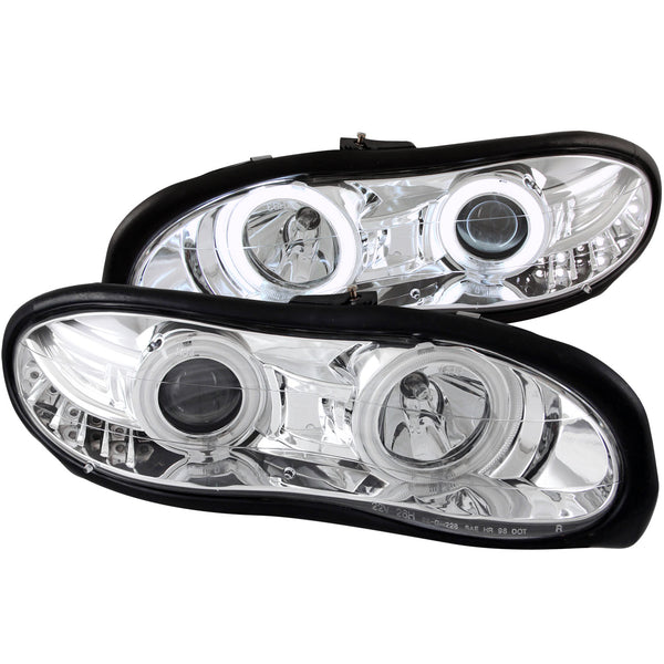 ANZO 1998-2002 Chevrolet Camaro Projector Headlights w/ Halo Chrome - 121159 for 1998-2002 Chevrolet Camaro - front view