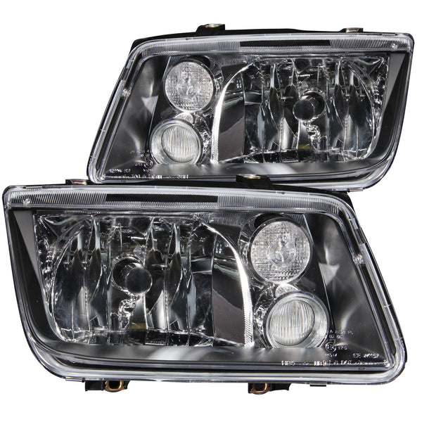 ANZO 1999-2005 Volkswagen Jetta Crystal Headlights Black w/o Bulbs - 121169 for 1999-2005 Volkswagen Jetta - front view