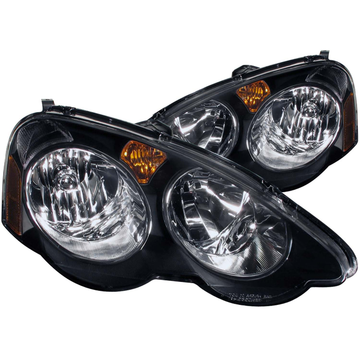 ANZO 2002-2004 Acura Rsx Crystal Headlights Black - 121209 for 2002-2004 Acura RSX - front view