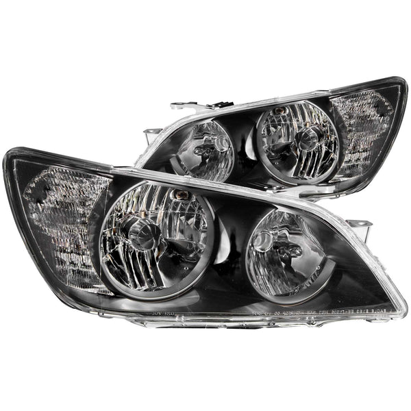 ANZO 2001-2005 Lexus Is300 Crystal Headlights Black - 121210 for 2001-2005 Lexus IS - front view