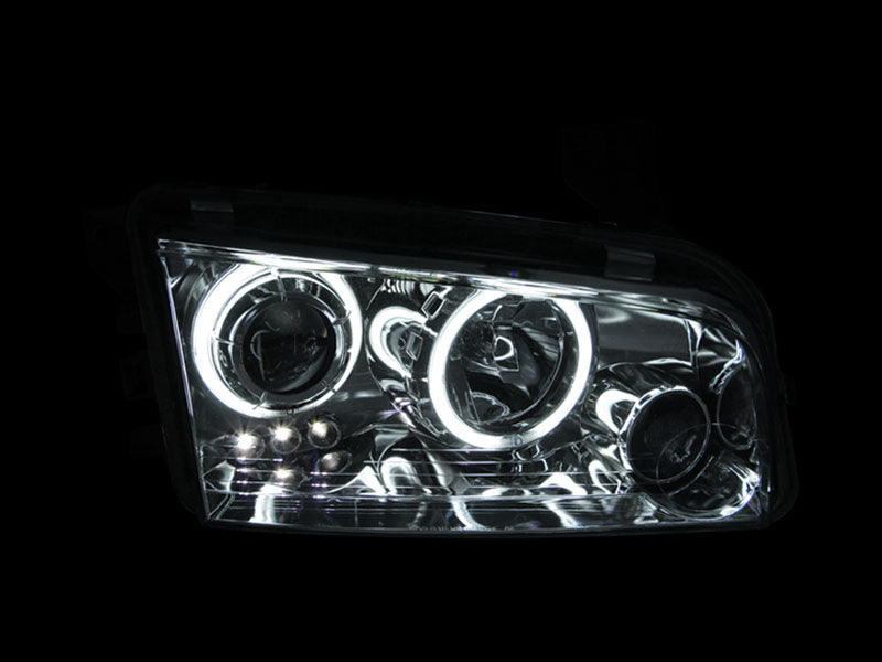 ANZO 2006-2010 Dodge Charger Projector Headlights w/ Halo Chrome (CCFL) - 121218