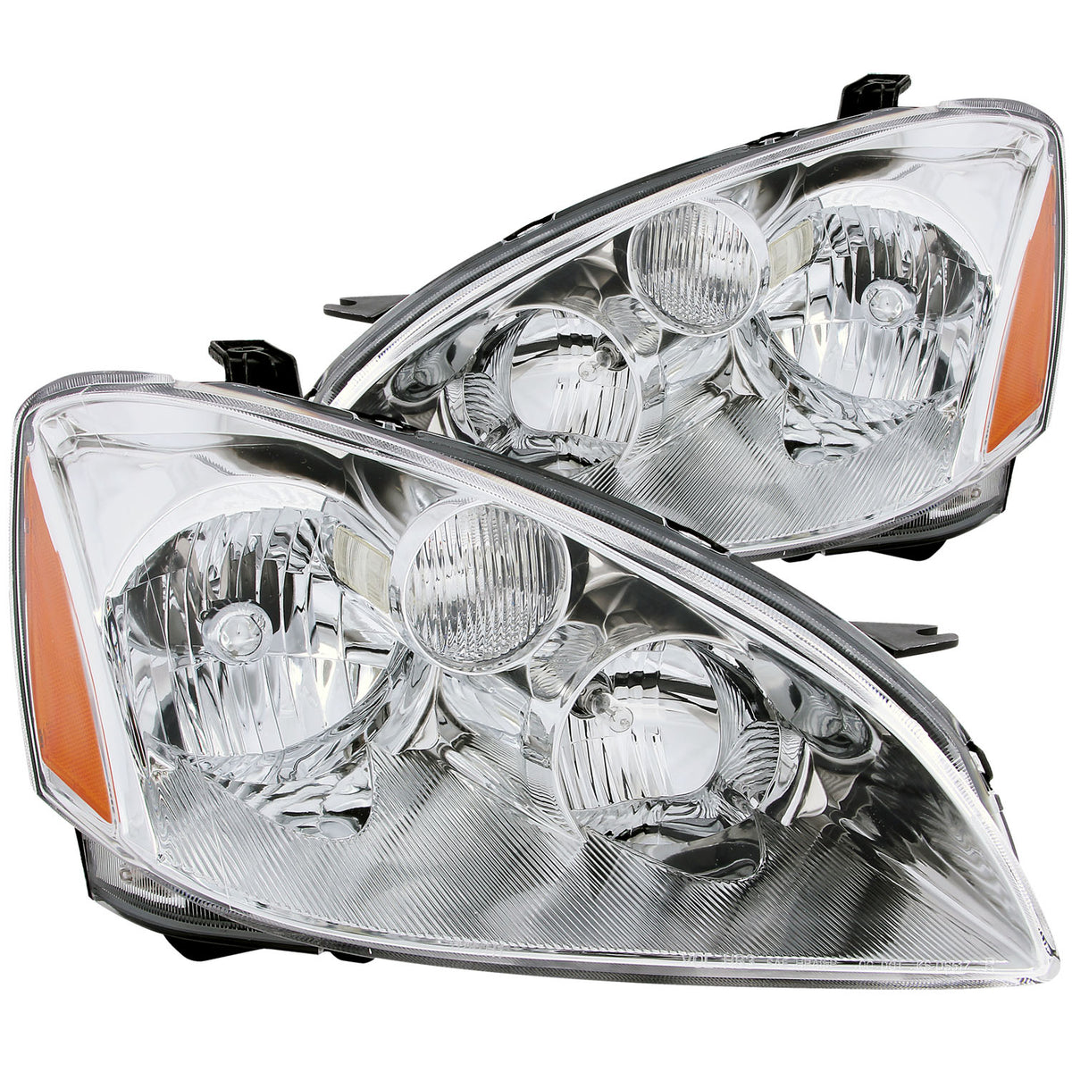 ANZO 2002-2004 Nissan Altima Crystal Headlights Chrome - 121259 for 2002-2004 Nissan Altima - front view