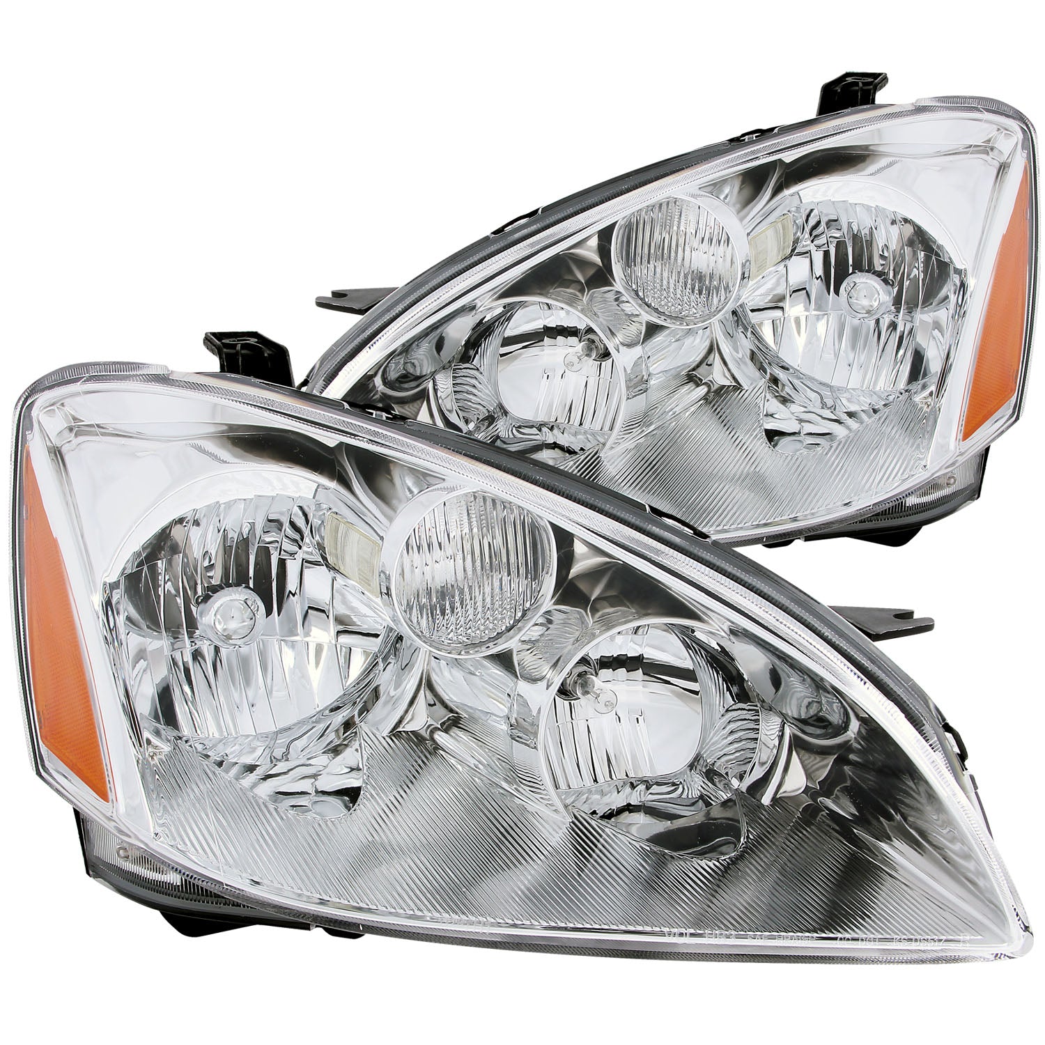 ANZO 2002-2004 Nissan Altima Crystal Headlights Chrome - 121259 for 2002-2004 Nissan Altima - front view