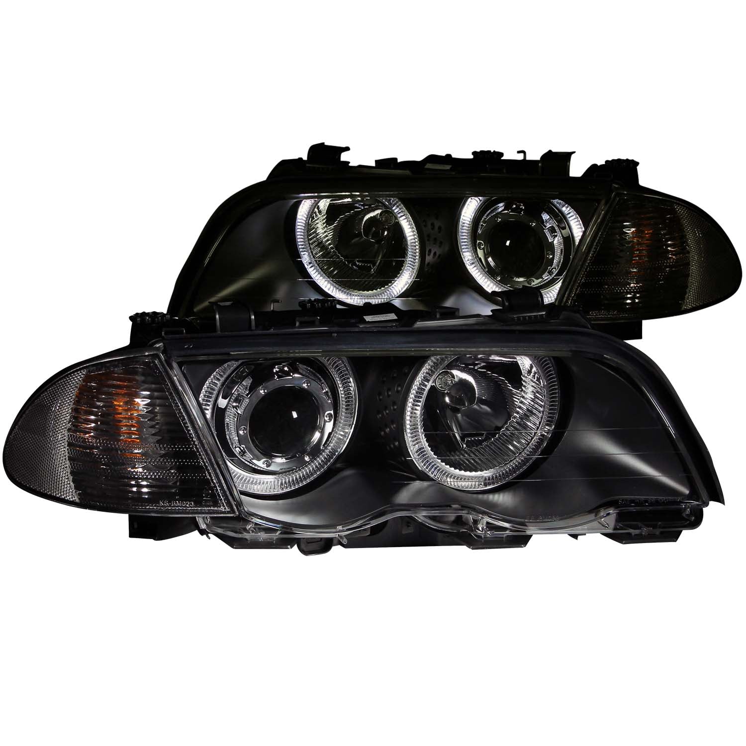ANZO 1999-2001 BMW 3 Series E46 Projector Headlights w/ Halo Black (CCFL) - 121261 for 1999-2006 BMW 3 Series - front view