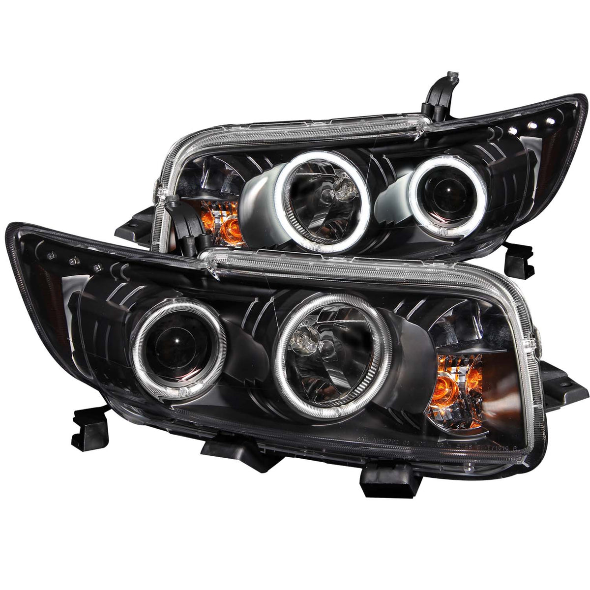 ANZO 2008-2010 Scion Xb Projector Headlights w/ Halo Black - 121280 for 2008-2010 Scion xB - front view