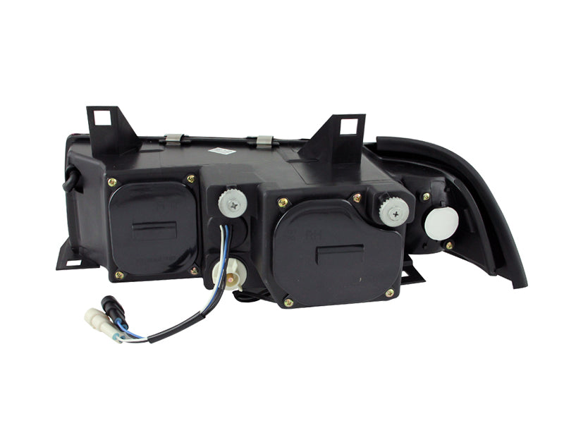 ANZO 1992-1998 BMW 3 Series E36 Projector Headlights w/ Halo Black G2 1 pc - 121325