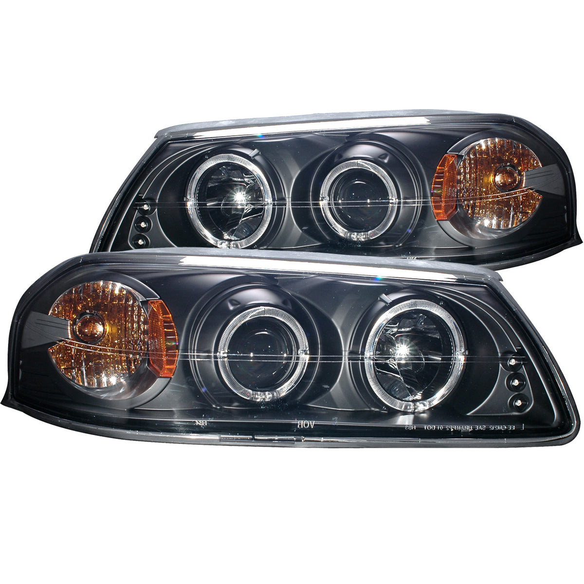 ANZO 2000-2005 Chevrolet Impala Projector Headlights w/ Halo Black - 121339 for 2000-2005 Chevrolet Impala - front view