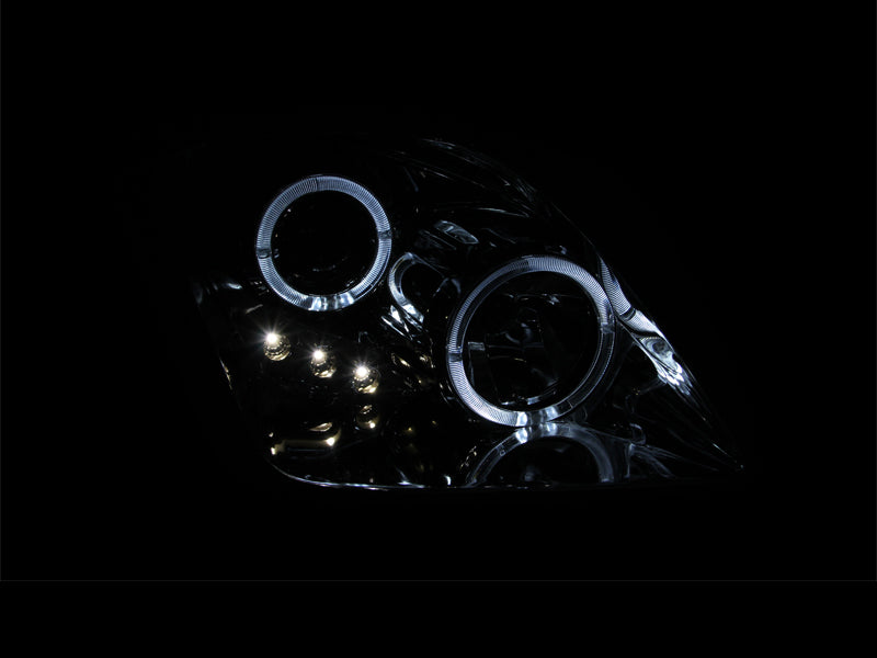 ANZO 1997-2001 Honda Prelude Projector Headlights w/ Halo Chrome w/ LED - 121342