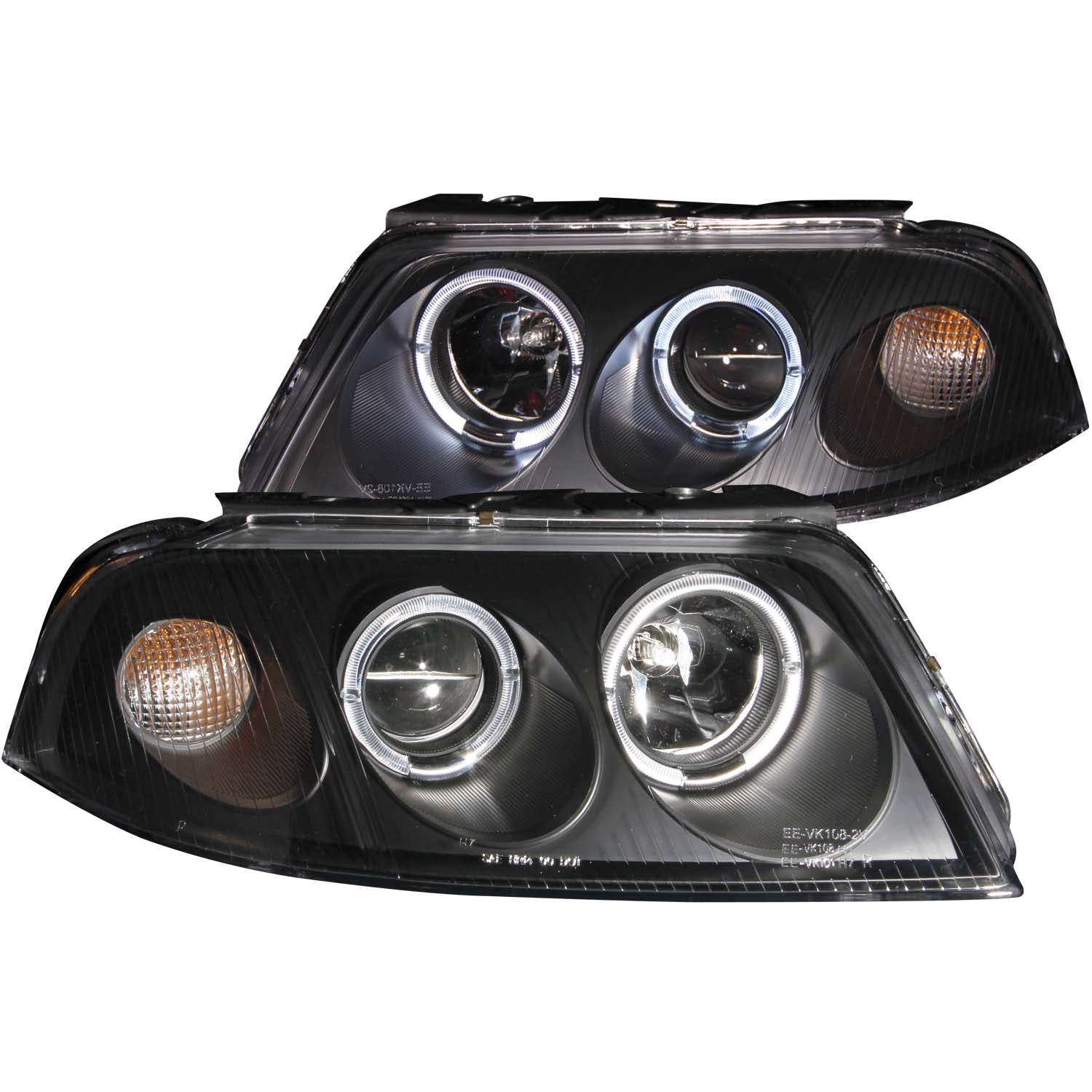 ANZO 2001-2005 Volkswagen Passat Projector Headlights w/ Halo Black - 121357 for 2001-2005 Volkswagen Passat - front view