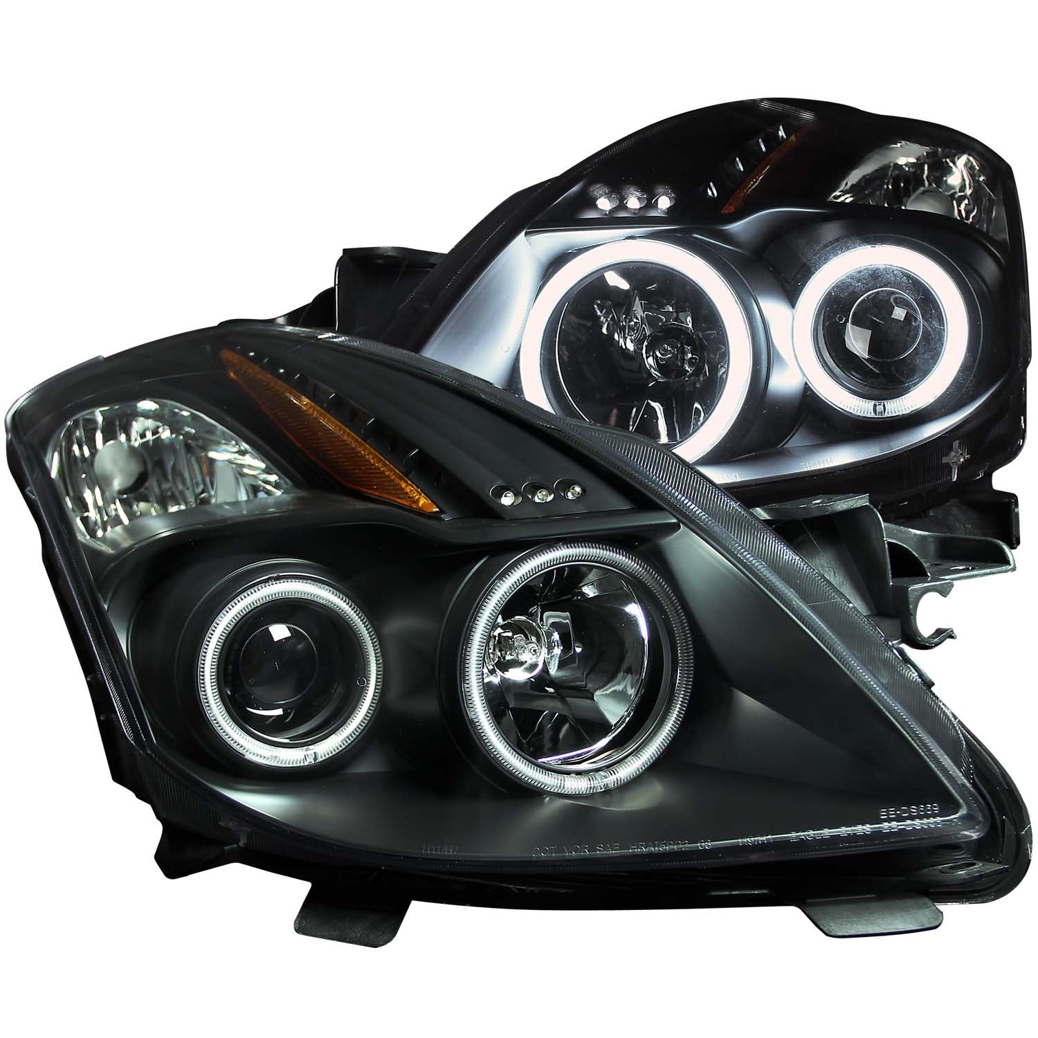 ANZO 2008-2009 Nissan Altima (2 Door ONLY) Projector Headlights w/ Halo Black (CCFL) - 121395 for 2008-2010 Nissan Altima - f