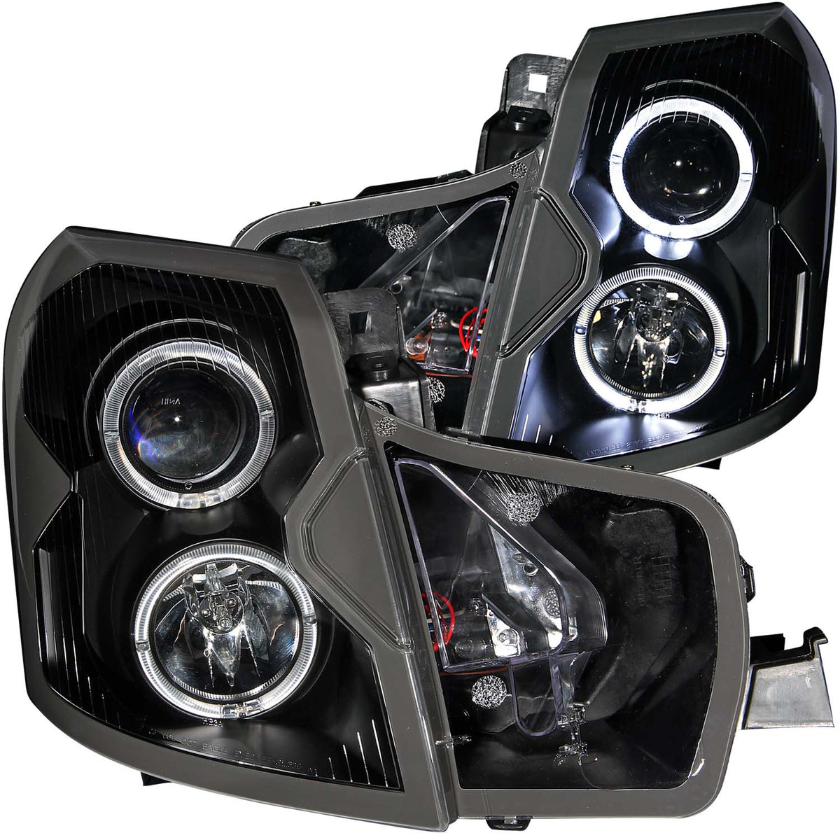 ANZO 2003-2007 Cadillac Cts Projector Headlights w/ Halo Black - 121415 for 2003-2007 Cadillac CTS - front view