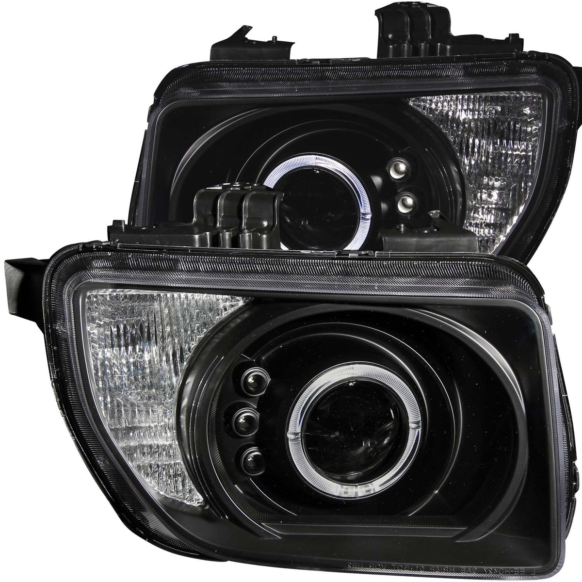 ANZO 2003-2006 Honda Element Projector Headlights w/ Halo Black - 121432 for 2003-2006 Honda Element - front view