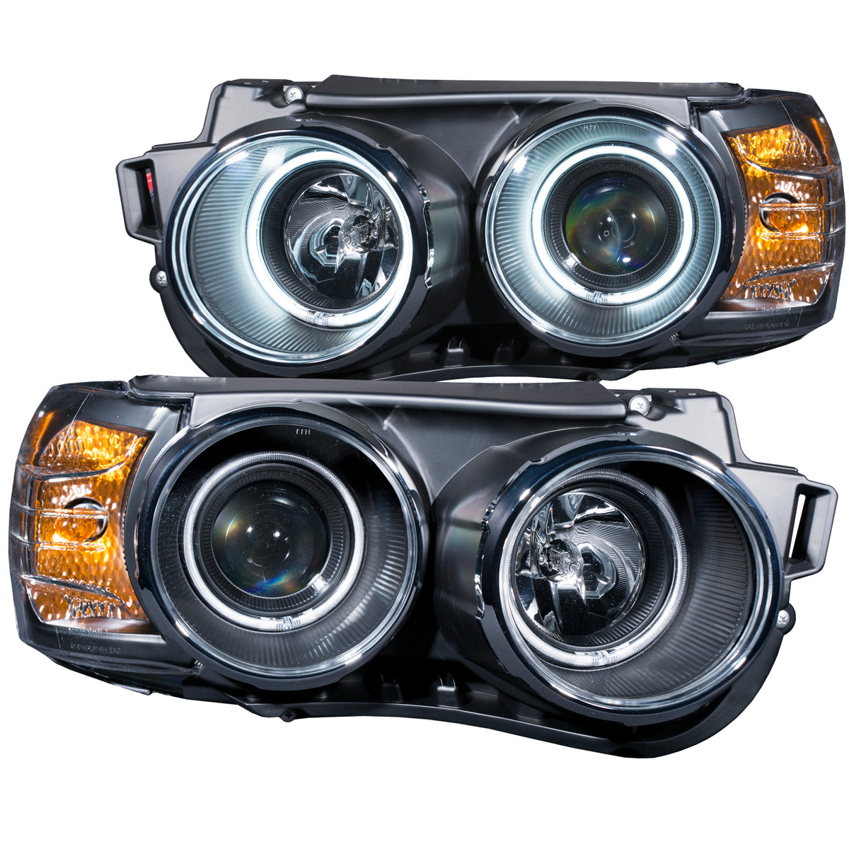 ANZO 2012-2015 Chevrolet Sonic Projector Headlights w/ Halo Black (CCFL) - 121488 for 2012-2015 Chevrolet Sonic - front view