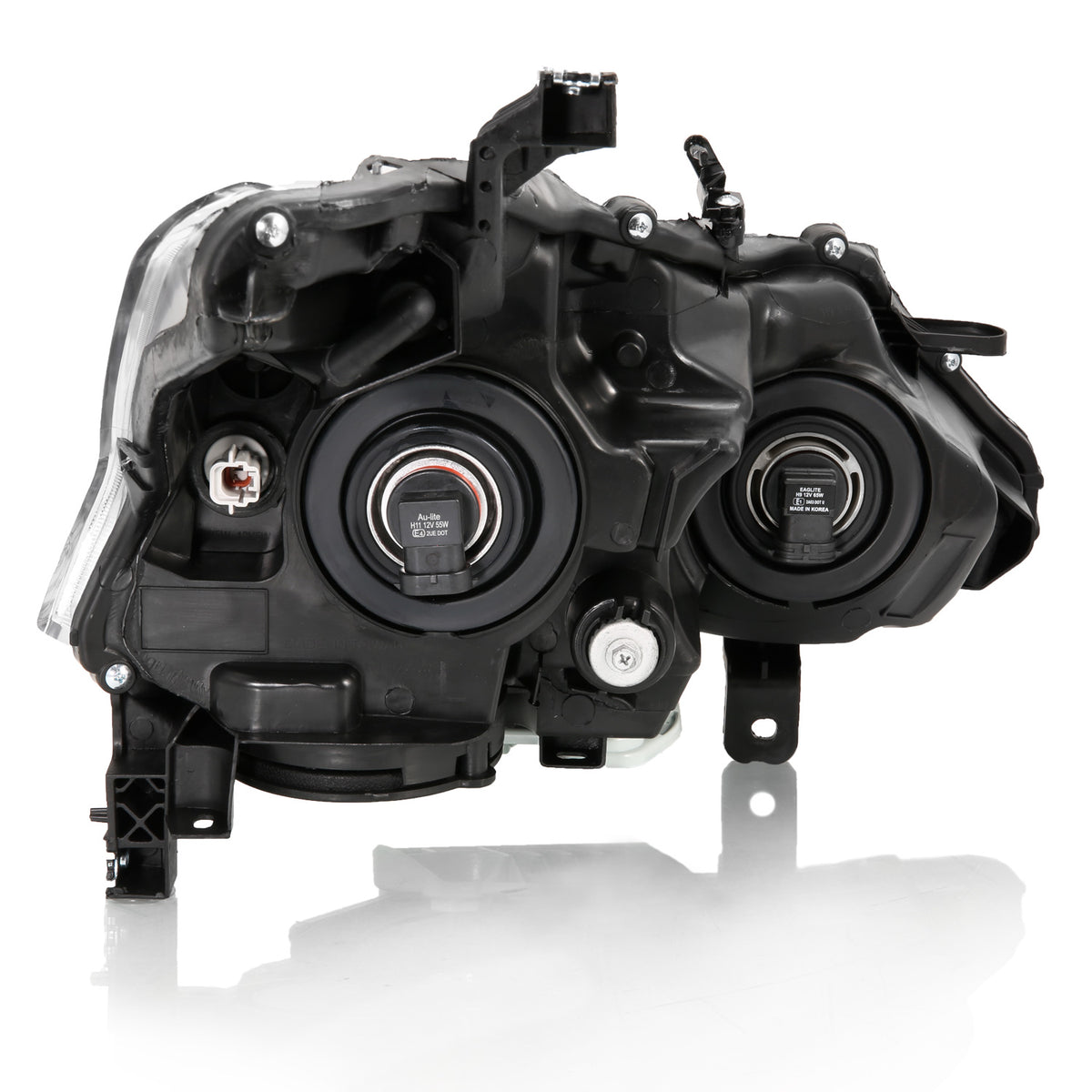 ANZO 2013-2015 Nissan Altima Projector Headlight Black Amber - 121549 for 2013-2015 Nissan Altima - front view