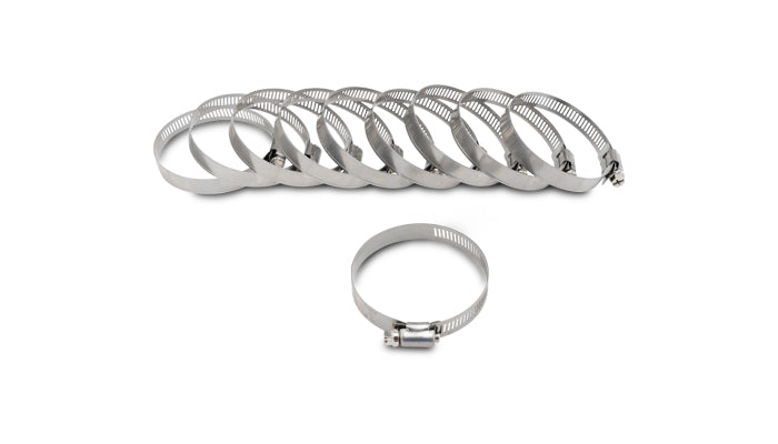 Vibrant S.S. Worm Gear Clamps Pack of 10 - Clamping Range: 2.79in - 3.74in (71mm - 95mm) - 12155
