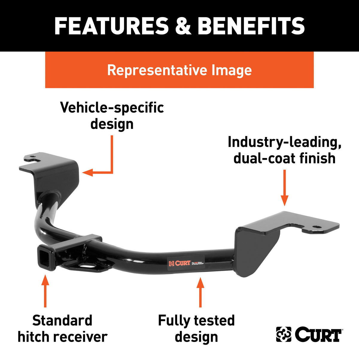 CURT 12202 Class 2 Trailer Hitch, 1-1/4-Inch Receiver, Fits Select Nissan Rogue