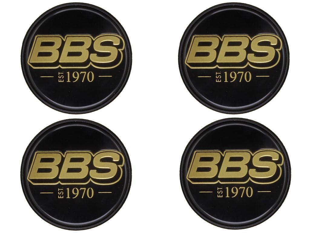 BBS LOGO Center Cap Set 56mm Black/Gold EST. 1970 - HW58071038.4