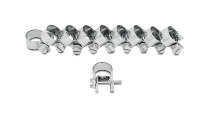 Vibrant Fuel Injector Style Mini Hose Clamps 7-9mm clamping range Pack of 10 Zinc Plated Mild Steel - 12230