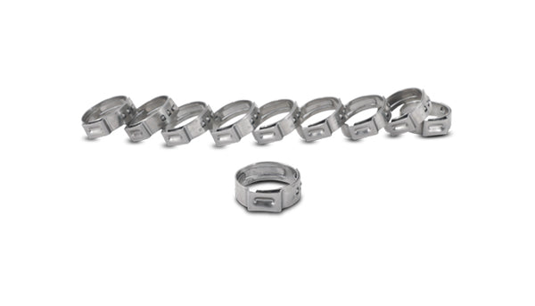 Vibrant One Ear Stepless Pinch Clamps 7.0-8.7mm clamping range (Pack of 10) SS 5mm band width - 12271