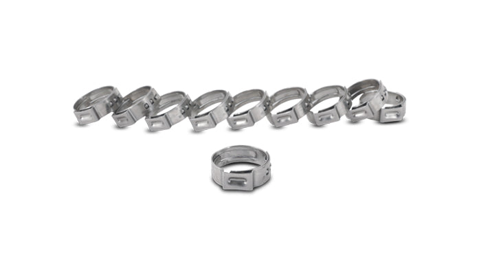 Vibrant One Ear Stepless Pinch Clamps 25.4-28.6mm clamping range (Pack of 10) SS 7mm band width - 12282