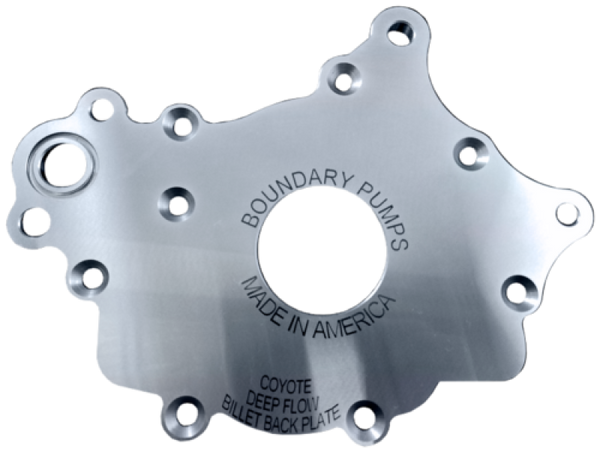 Boundary 2011+ Ford Coyote (All Types) V8 Billet Pump Plate - CM-BBP by Boundary - front view