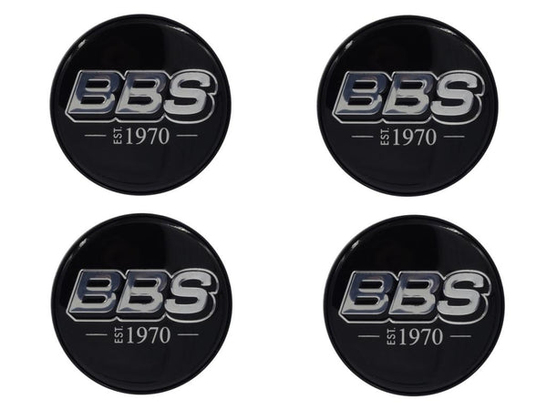 BBS LOGO Center Cap Set 56mm Black/Plat-Silver EST. 1970 - HW58071044.4 by BBS