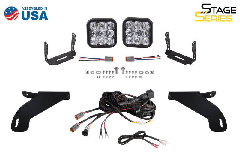 Diode Dynamics 21-22 Ford F-150 SS5 Bumper LED Pod Light Kit - Yellow Pro Driving - DD7333