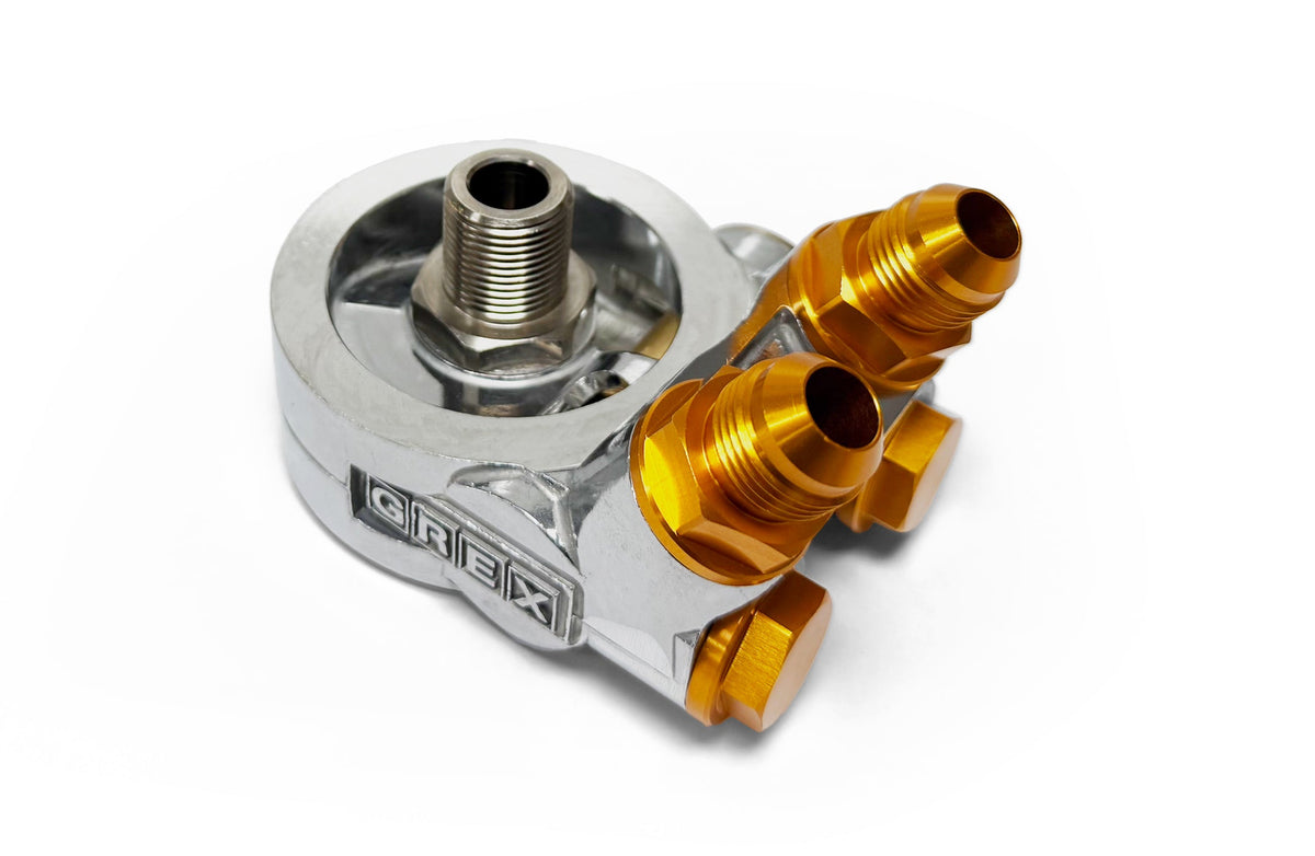 GReddy - 8AN Type-e Oil Cooler Block, Eng: 3/4-16UNF, Filter: 3/4-16UNF - 12401112