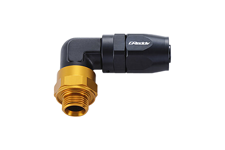 GReddy - GReddy low-profile proprietary M18 x P1.5 O-ring direct -10 male Swivel Hose End(s) - Black / Gold anodized - 12402154