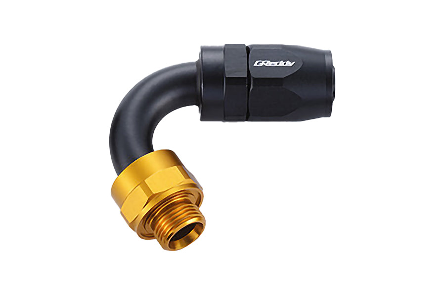 GReddy - GReddy low-profile proprietary M18 x P1.5 O-ring direct -10 male Swivel Hose End(s) - Black / Gold anodized - 12402154