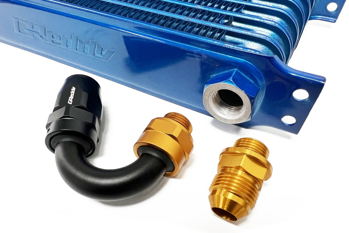 GReddy - GReddy low-profile proprietary M18 x P1.5 O-ring direct -10 male Swivel Hose End(s) - Black / Gold anodized - 12402154