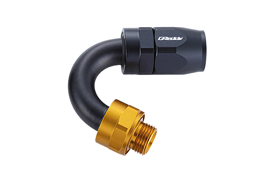 GReddy - GReddy low-profile proprietary M18 x P1.5 O-ring direct -10 male Swivel Hose End(s) - Black / Gold anodized - 12402154
