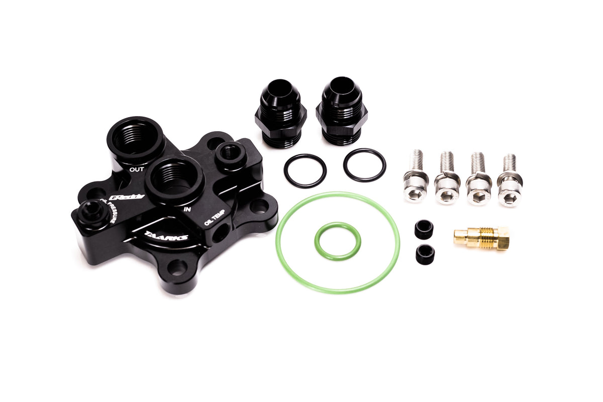 GReddy - GReddy x Taarks RB26 Specific Oil Cooler Filter Block Adapter, Remote Filter - 12428100