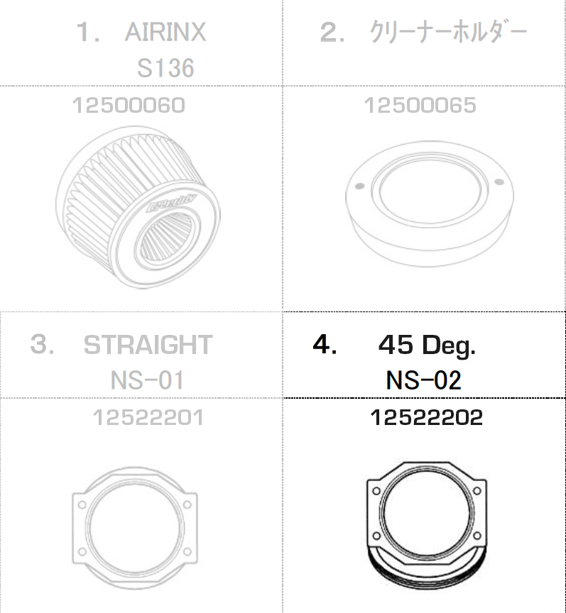GReddy - ShopGreddy Spl.: GReddy A/F-Type Airinx S 136 Air Filter, Baseplate & Adapters - 12500065