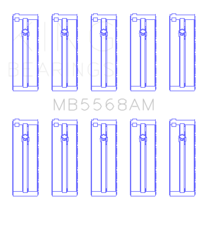 King Engine Bearings Honda D16A/Y/Z H22A4 F23A (Size +0.75mm) Main Bearing Set - MB5568AM0.75