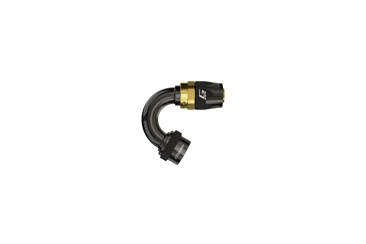 GReddy - GReddy -04 AN Swivel Hose End(s) - Black / Gold anodized - 12800460